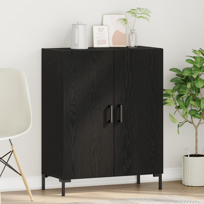 Dressoir Zwart Eiken 69,5X34X90 Cm Geprefabriceerd Hout