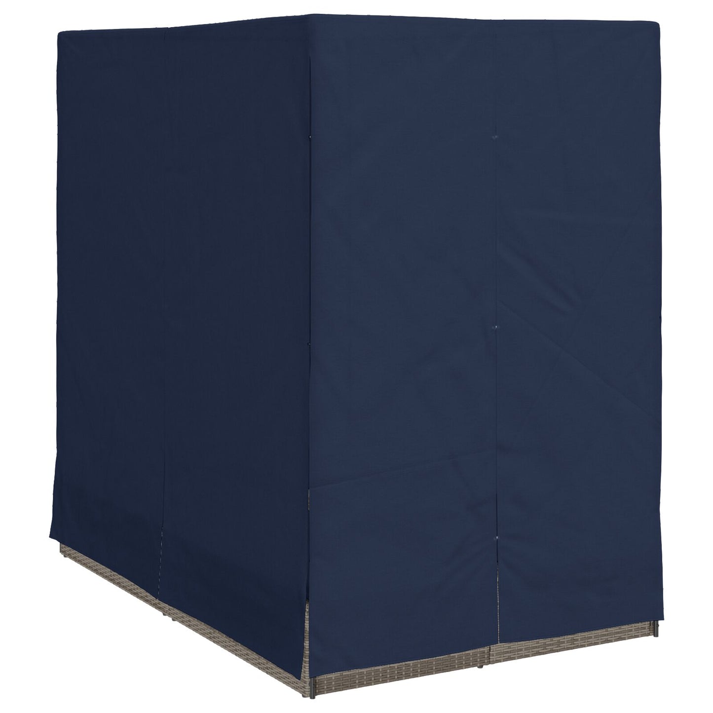 Dubbele Loungebank Set Van 2 Rattan Groot Grijs en marineblauw