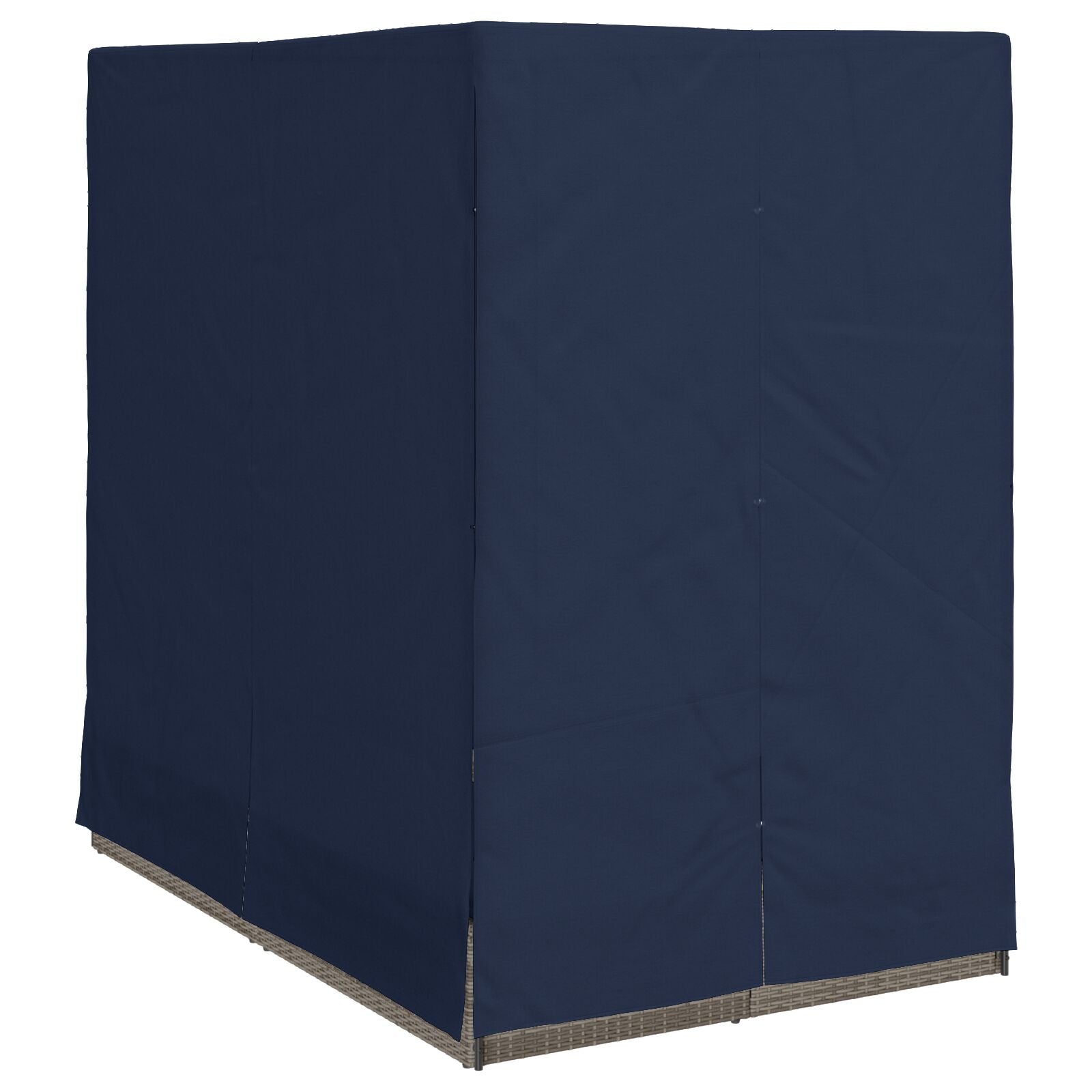 Dubbele Loungebank Set Van 2 Rattan Groot Grijs en marineblauw