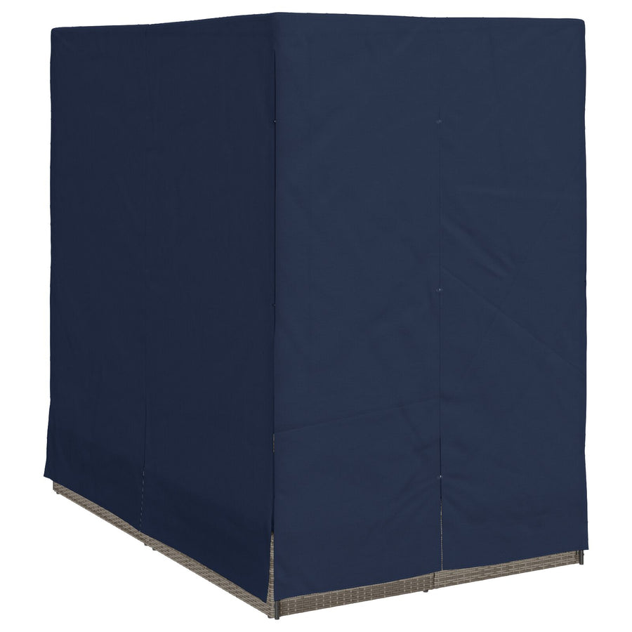 Dubbele Loungebank Set Van 2 Rattan Groot Grijs en marineblauw