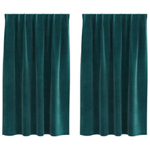 Zwarte Lichtegolf Gordijnen Met Top Tape 2 Stuks Fluweel Donkergroen 140 x 140 cm met naaigaren