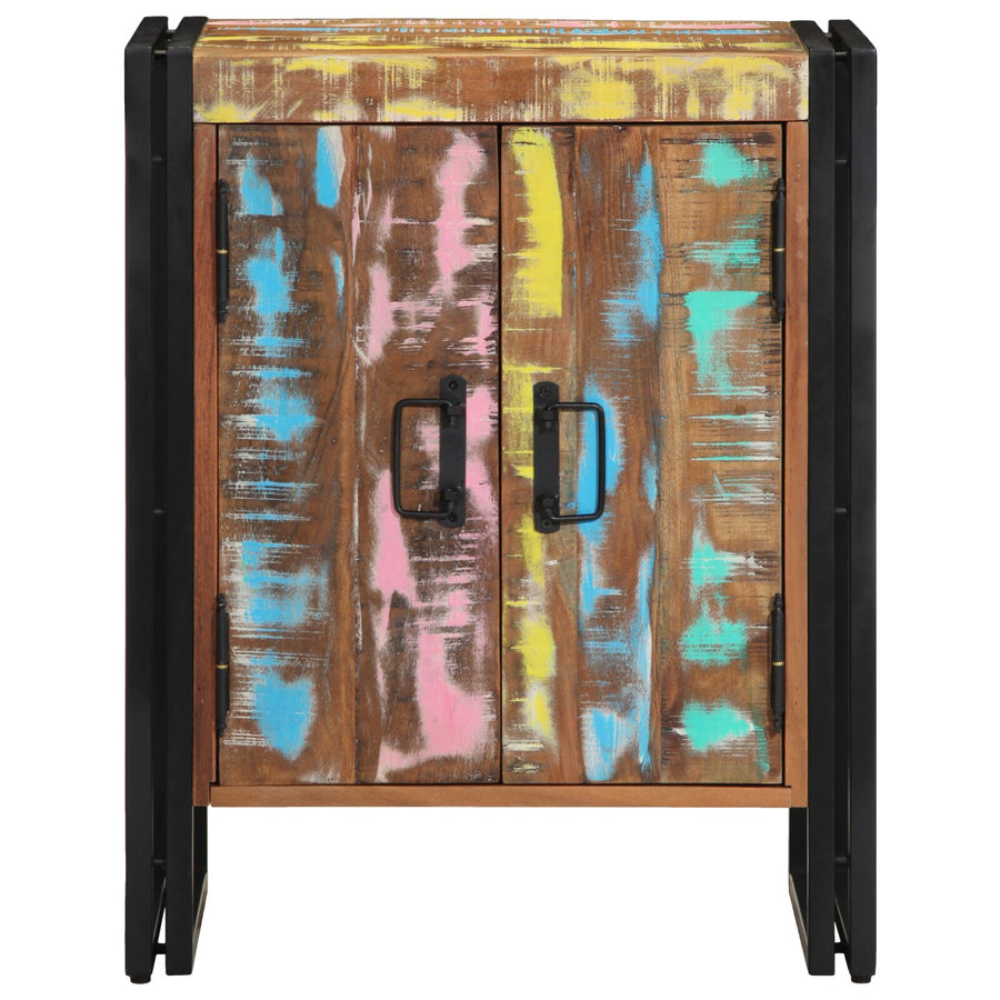 Schoenkast Zwart 30X30X40 Cm En Staal Massief gerecycled hout