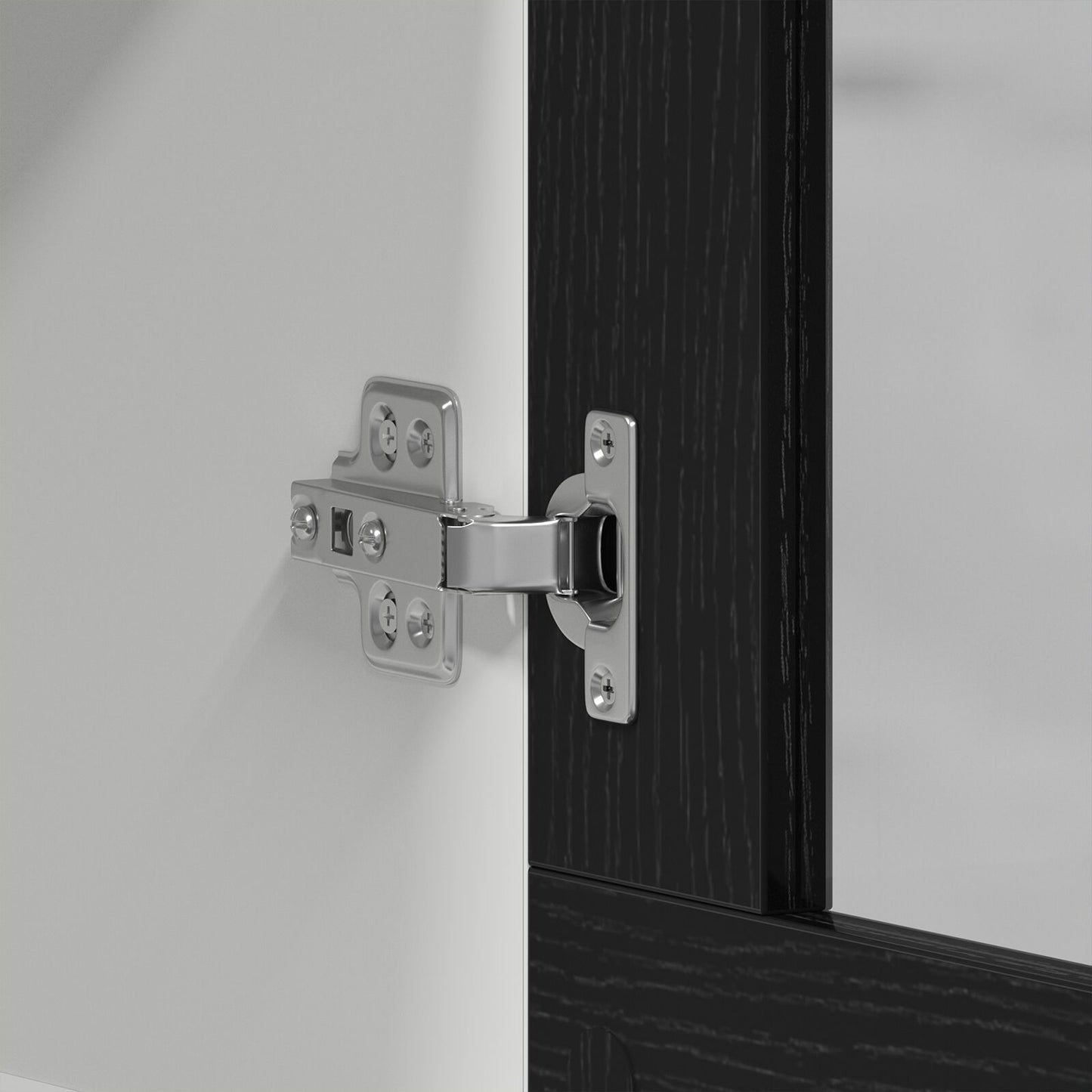 Zwarte Eiken Hangende Glazen Kast 80X31X60 Cm Gemaakt Van Bewerkt Hout