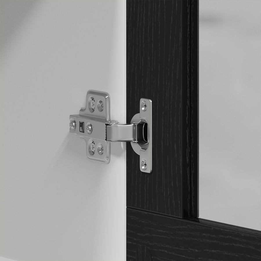 Zwarte Eiken Hangende Glazen Kast 80X31X60 Cm Gemaakt Van Bewerkt Hout