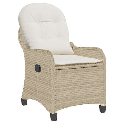 Relaxstoel Met Kussen Poly Rattan Beige