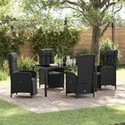 Tuinset poly rattan zwart 4 personen