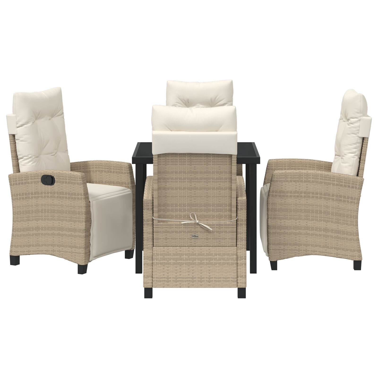 5-Delig Tuin Eetset Beige Poly Rattan