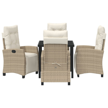 5-Delig Tuin Eetset Beige Poly Rattan