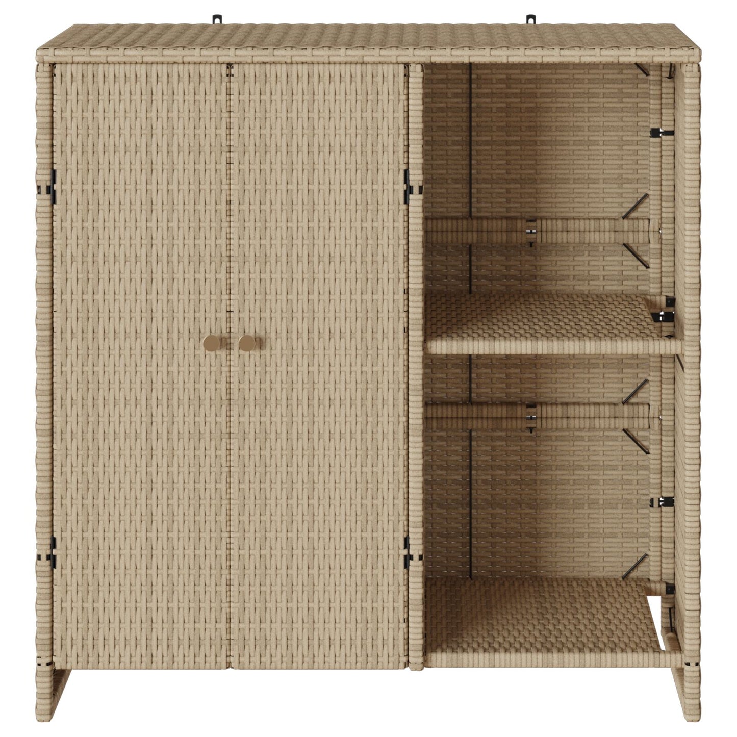 Opbergkast 100X36X102 Cm Rattan Beige