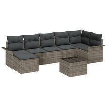 7-Delige Tuin Sofa Set Met Kussens Zwarte Poly Rattan