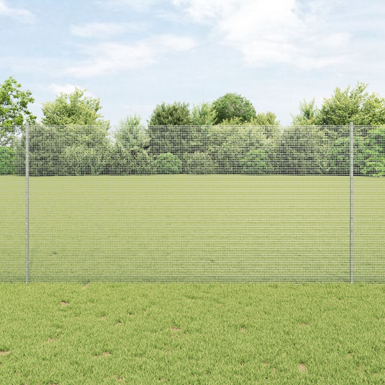 Gelaste Draadomheining Met 44 U-Palen Zilver 1.2X50 M Staal