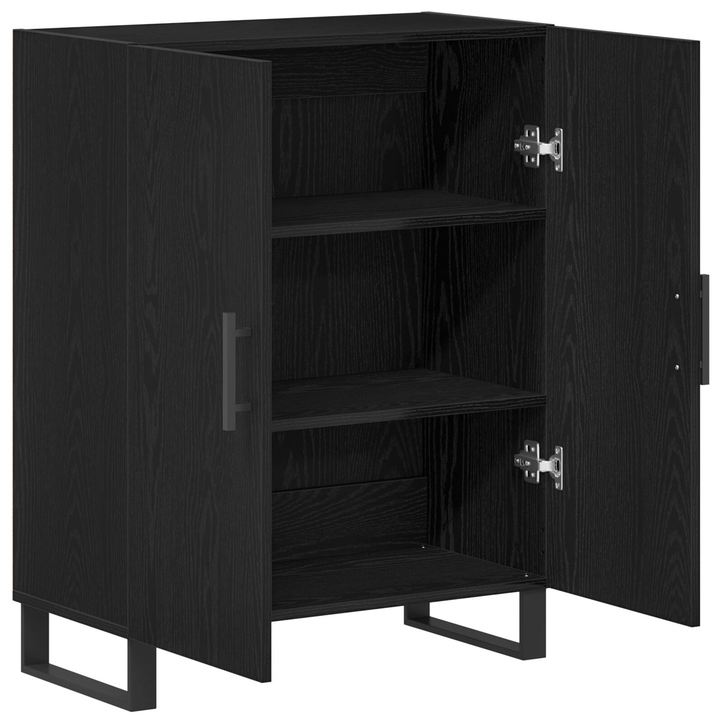 Sideboard Zwart Eiken 69,5X34X90 Cm Gefabriceerd Hout