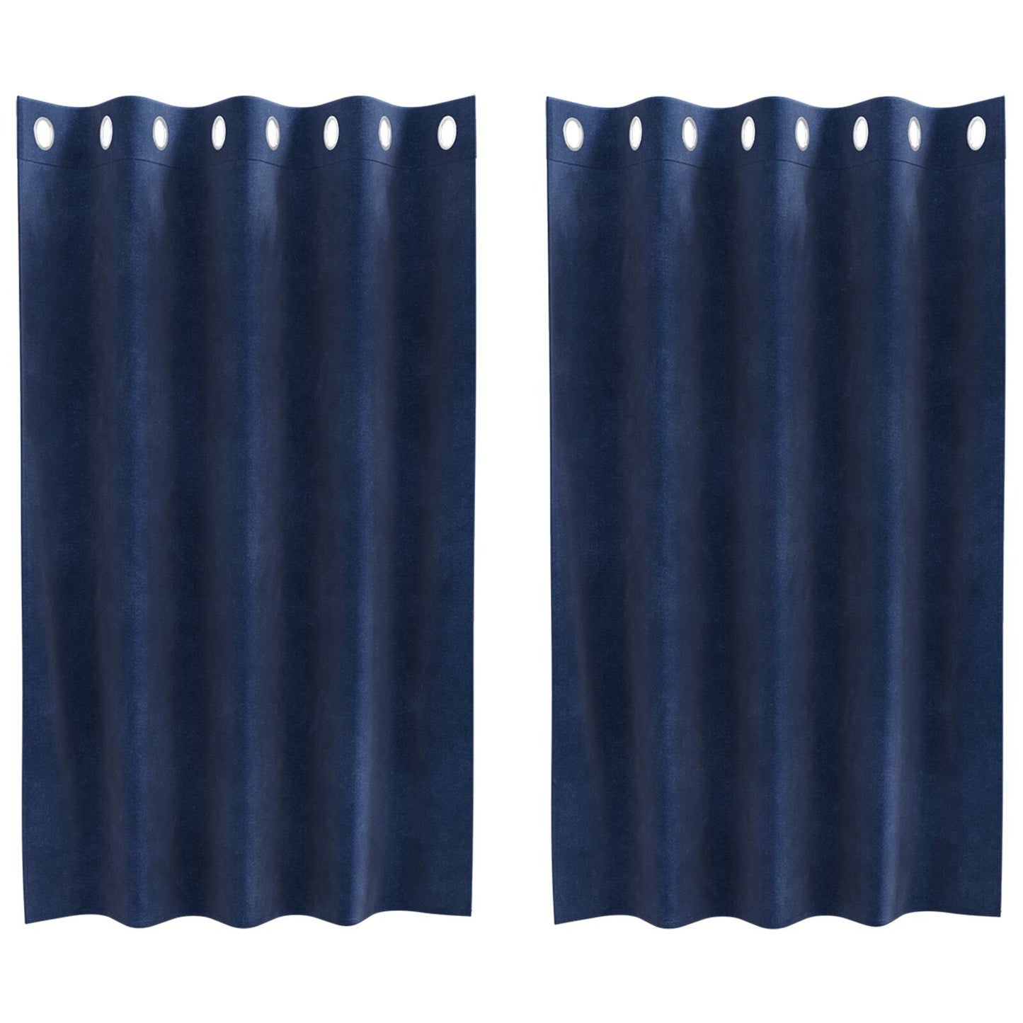 Blackout Gordijnen 2 Stuks E Velours Donkerblauw 140 x 140 cm met oogjes