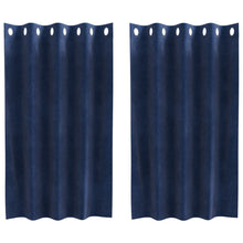 Blackout Gordijnen 2 Stuks E Velours Donkerblauw 140 x 140 cm met oogjes