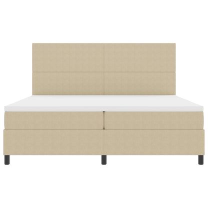 Boxspringbed Met Matras Lichtgroen Grijs 200X200 Cm Corduroy Stof