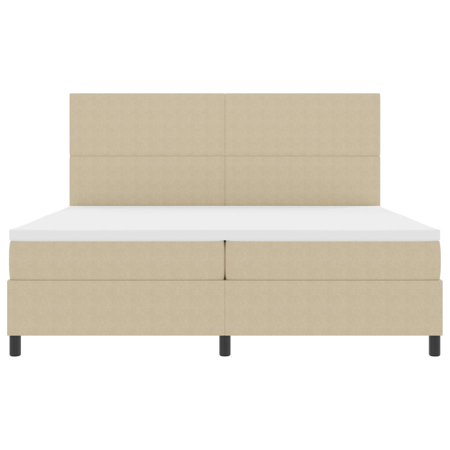 Boxspringbed Met Matras Lichtgroen Grijs 200X200 Cm Corduroy Stof