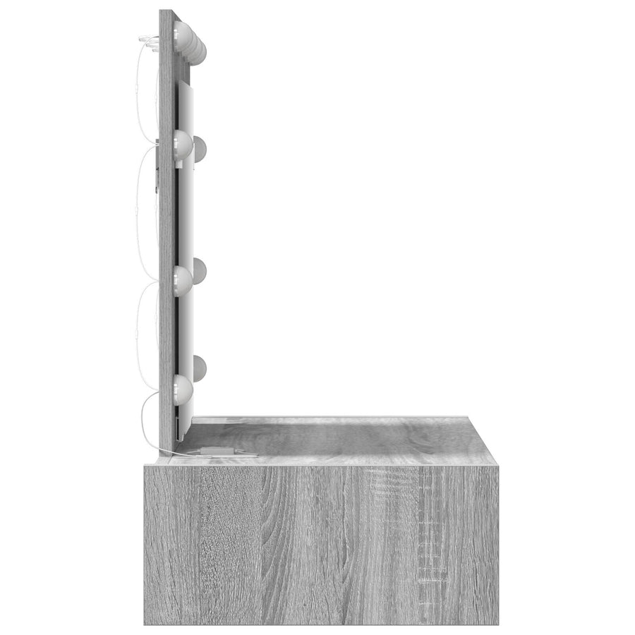 Wandkaptafel Verlichting 60 x 40 x 70 cm Grijs sonoma met LED