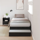 Storage Bed Frame with Drawer Black Oak 90 cm Engineered Wood