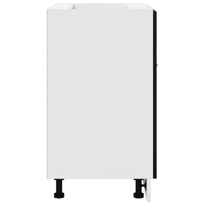 Zwarte Eiken Lades Onderkast - 60X46X81.5 Cm Gemaakt Van Bewerkt Hout