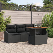 Tuinset poly rotan 5-delig zwart