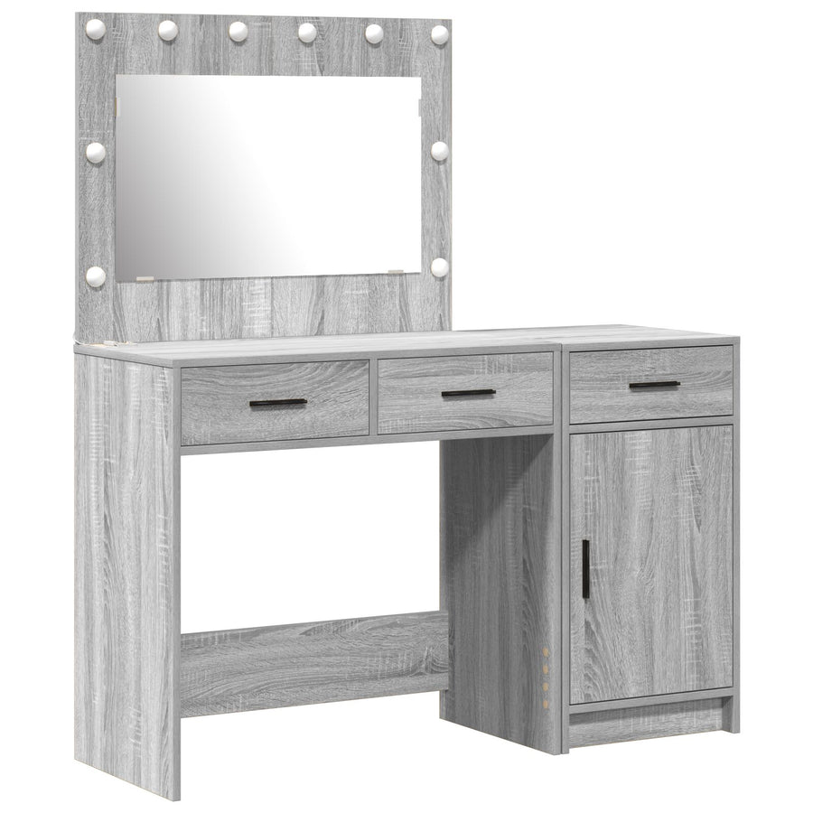 2-Delige Kaptafelset Met Led - Grijs Sonoma Hout