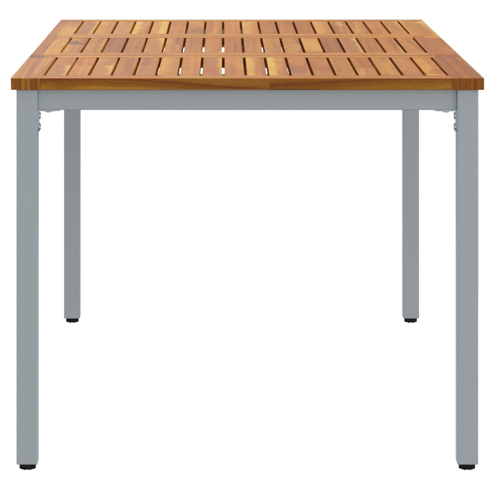Tuin Tafel Massief Acaciahout En Metaal 150 x 90 x 75 cm Natuurlijk en grijs