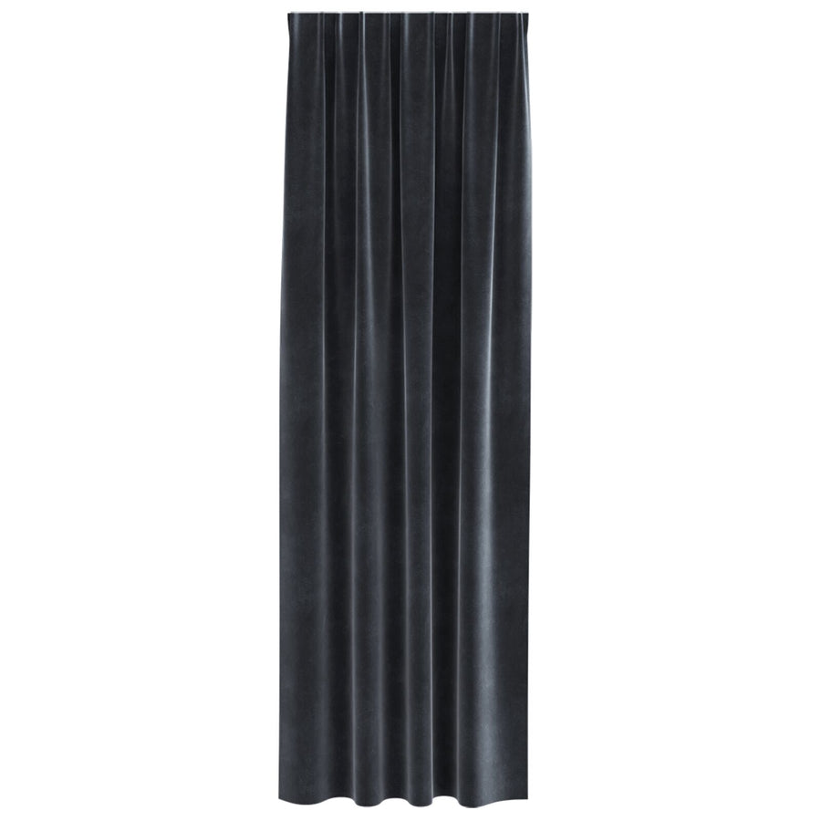 Verduisterende Gordijnen Met Bovenband 2 Stuks Fluweel Donkergrijs 140 x 245 cm met ingenaaide tape