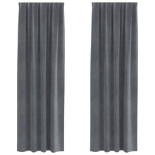 Blackout Gordijnen Met Topband 2 Stuks Velvet Super Lichtgrijs 140 x 245 cm met genaaide tape