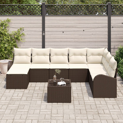Tuin Sofa Set Set Van 9 Wit Pe Rattan Tuin Sofa Set Rechthoekig
