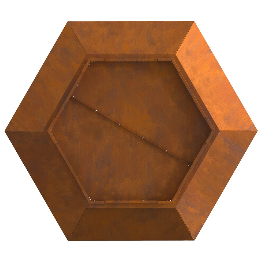 Vuurkorf Hexagonaal Verweerd Staal 100 x 100 x 28 cm Verweerd staal/Bruin