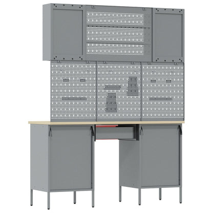 7-Delige Werkcabinet En Pegboard Set Rood Mdf En Metaal