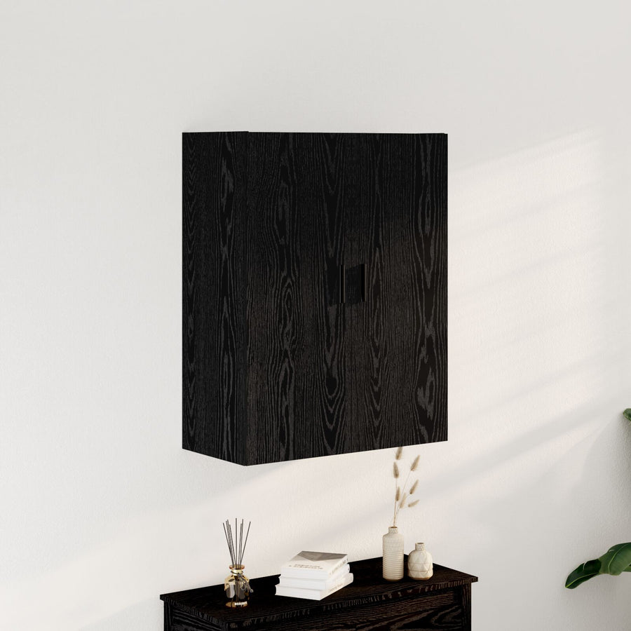 Wandkast 69,5X34X90 Cm Gelaagd Hout Zwart eiken