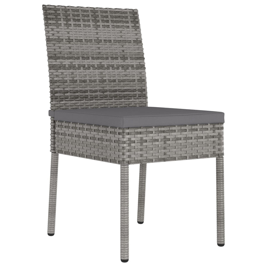 5-Delige Tuin Eetset Grijs Poly Rattan