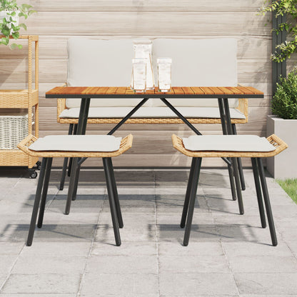 Tuin Krukken 2 Stuks 50X40X45 Cm Poly Rattan Natuurlijk en Crème Wit