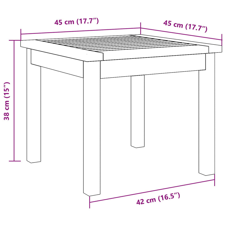45X45X38 Cm Massief Acaciahout zonder kussen Bijzettafel