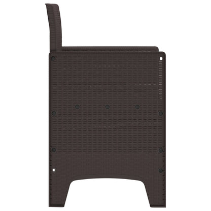 Tuinstoelen 2 Stuks Poly Rattan zonder kussen Bruin