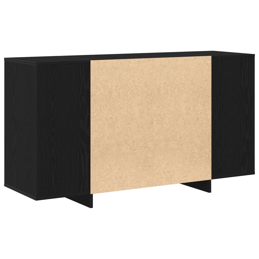 Zwart Eiken Dressoir Zwart Eiken Houtfineer 135 X 41 X 75 Cm