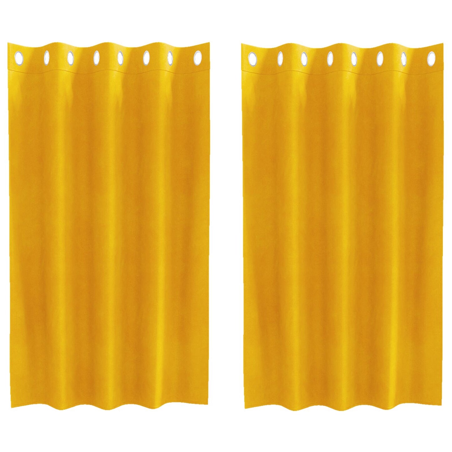 Zwartoutgordijnen 2 Stuks Fluweel Mosterdgeel 140 x 140 cm met oogjes