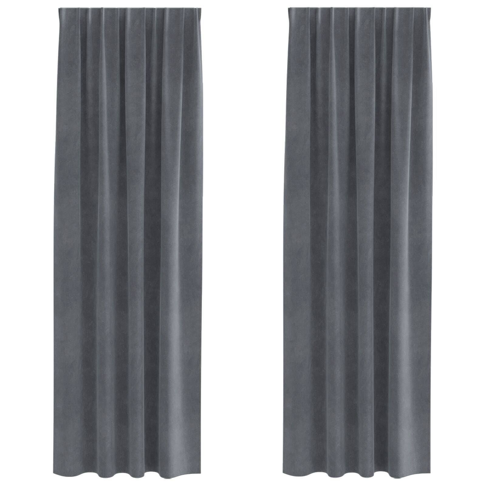 Blackout Gordijnen Met Top Tape 2 Stuks Velours Super Lichtgrijs 140 x 225 cm met op maat gemaakte tape
