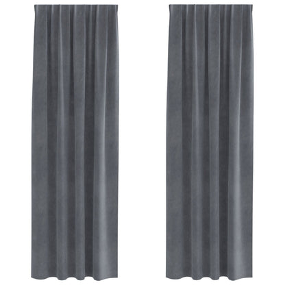 Blackout Gordijnen Met Top Tape 2 Stuks Velours Super Lichtgrijs 140 x 225 cm met op maat gemaakte tape