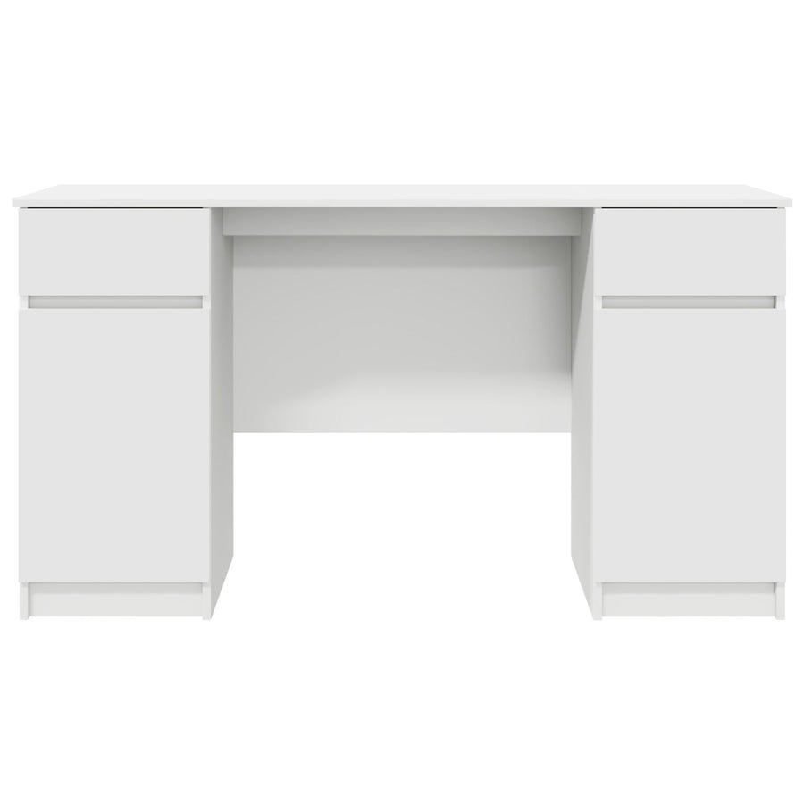Bureau Wit 140X49X76 Cm Bewerkt Hout