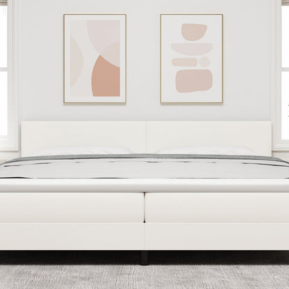 Hoofdbord Eenvoudig Ontwerp Corduroy Stof Crème 200 cm Lage hoofdbord