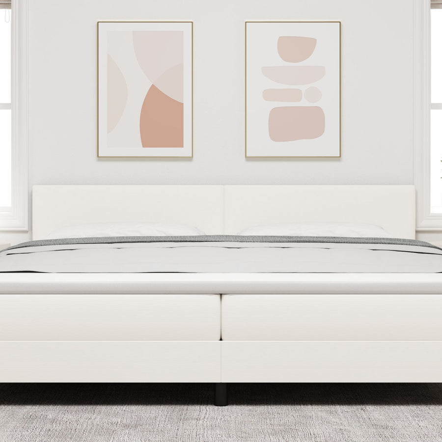 Hoofdbord Eenvoudig Ontwerp Corduroy Stof Crème 200 cm Lage hoofdbord