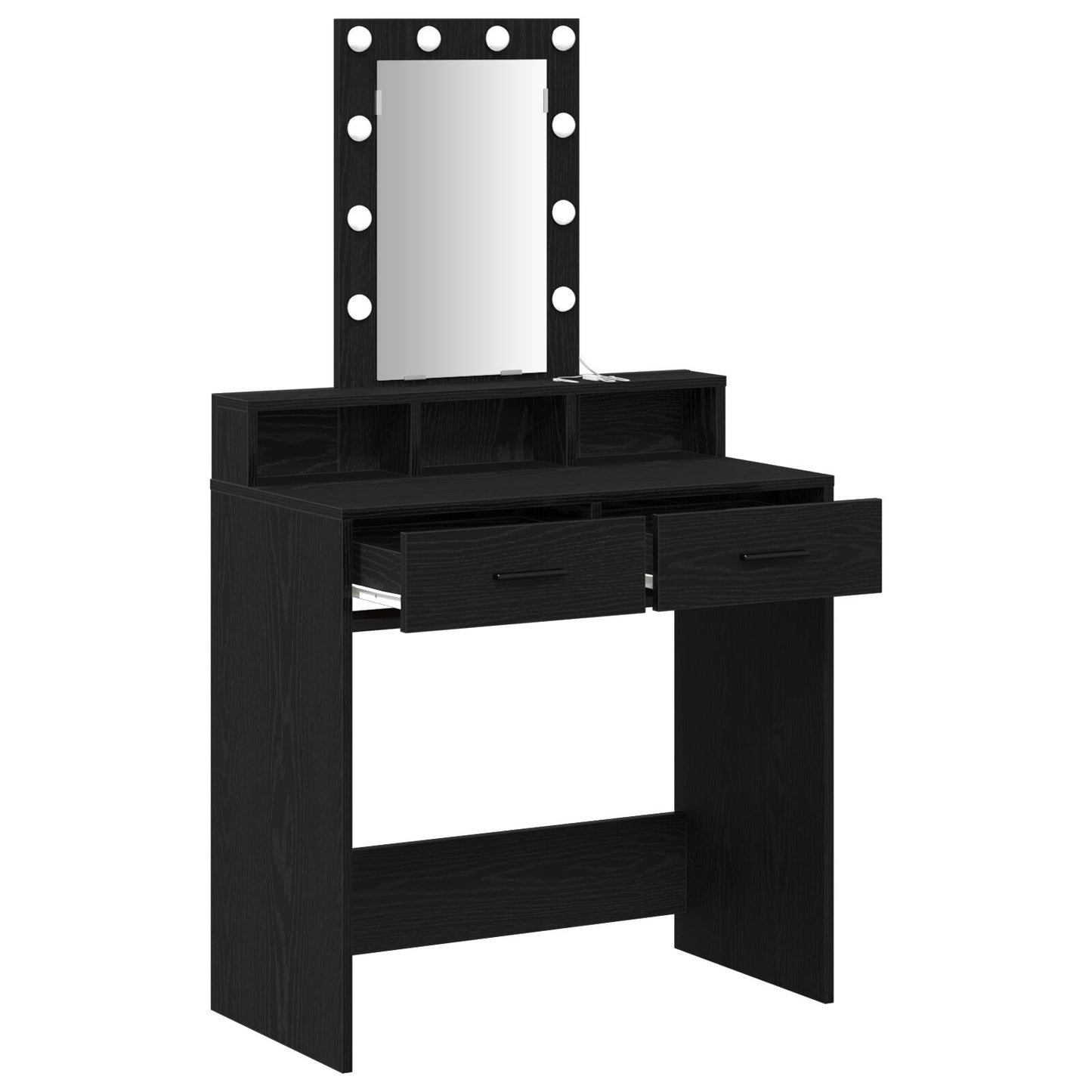 Kaptafel Met Led-Verlichting Zwart eiken 79 x 41 x 140 cm