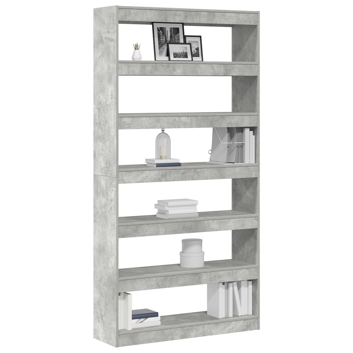 Boekenplank Grijs Bewerkt Hout 100 X 30 X 198 Cm Boekenplank