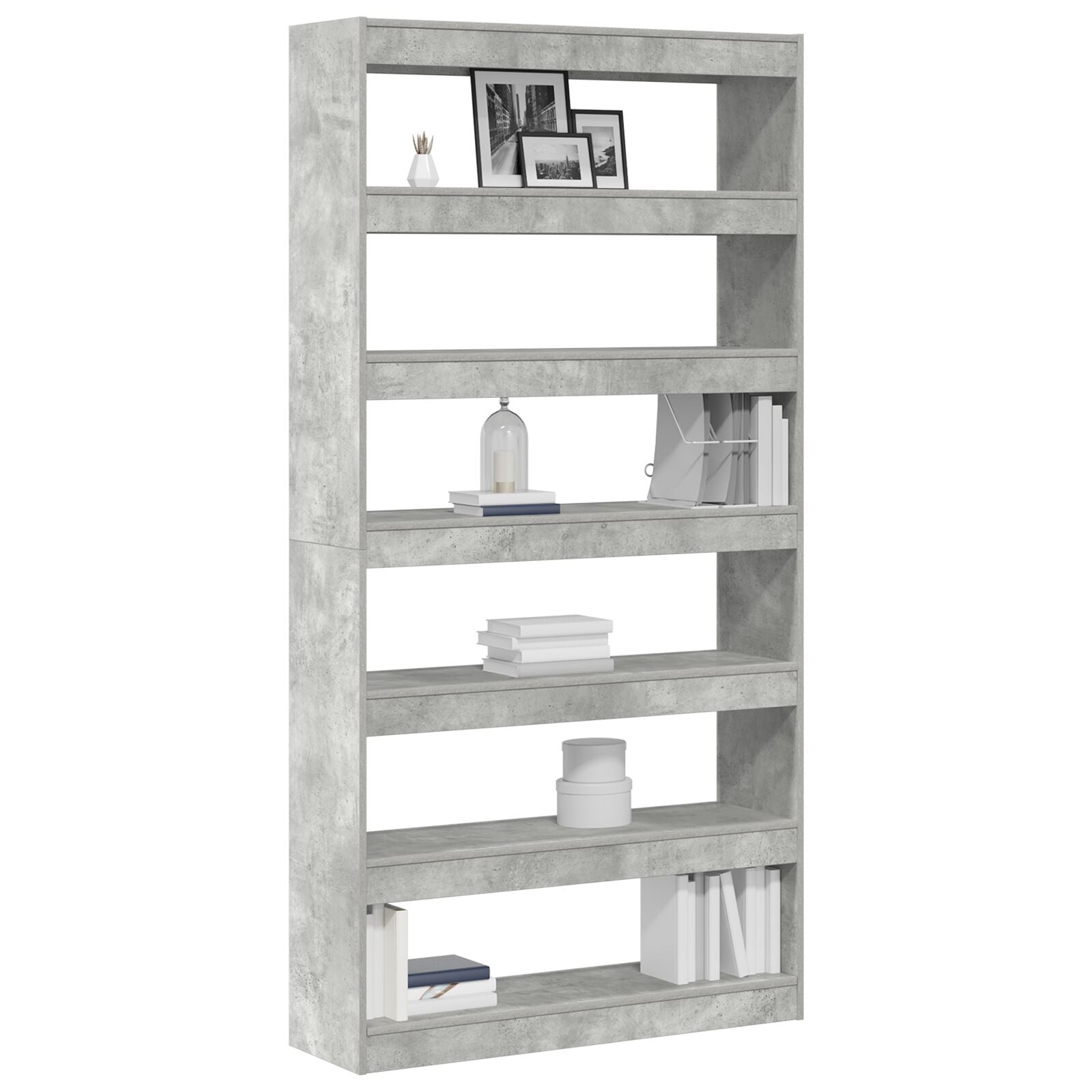 Boekenplank Grijs Bewerkt Hout 100 X 30 X 198 Cm Boekenplank