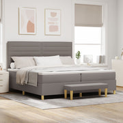 Boxspringbed 200x200 cm taupe met matras