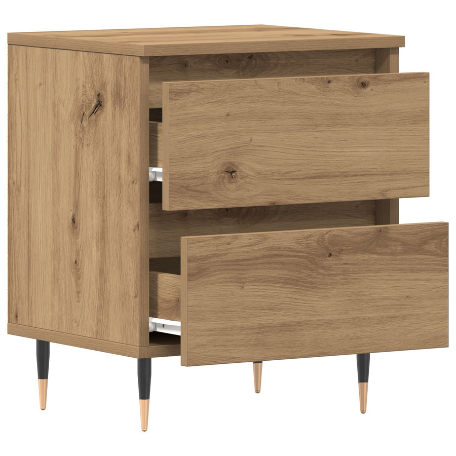 Nachtkastjes 2 Stuks Artisan Eiken 40X35X50 Cm Bewerkt Hout