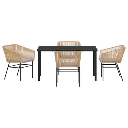 Set Van 3 Bruin En Lichtgrijs Pe Rattan Zitmaat: 49 X 47,5 Cm