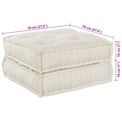2-Zits Modulair Poef Sofa Converteerbaar Stof Crème 70 x 70 x 36 cm 2x lounge